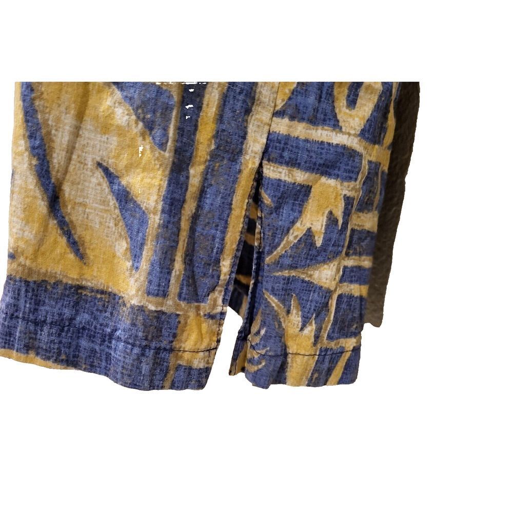 Men's X-Large Vintage Hawaiian All Cotton Blue Gold Shirt Cooke Street USA Made - Picture 8 of 13